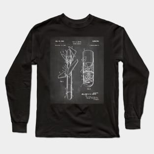 Cold War Military Missile Patent - Army Veteran Military Enthusiast Art - Black Chalkboard Long Sleeve T-Shirt